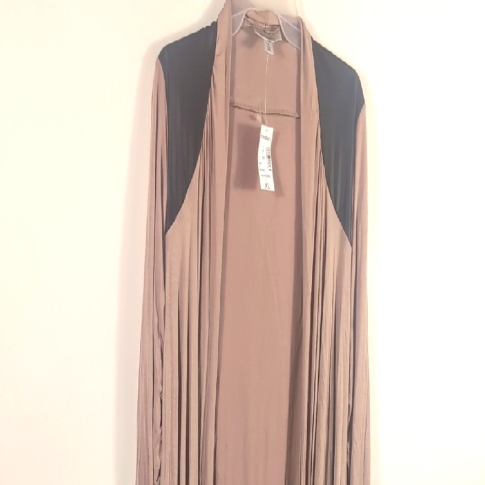 Tan and Black Long Cardigan size XL NWTG